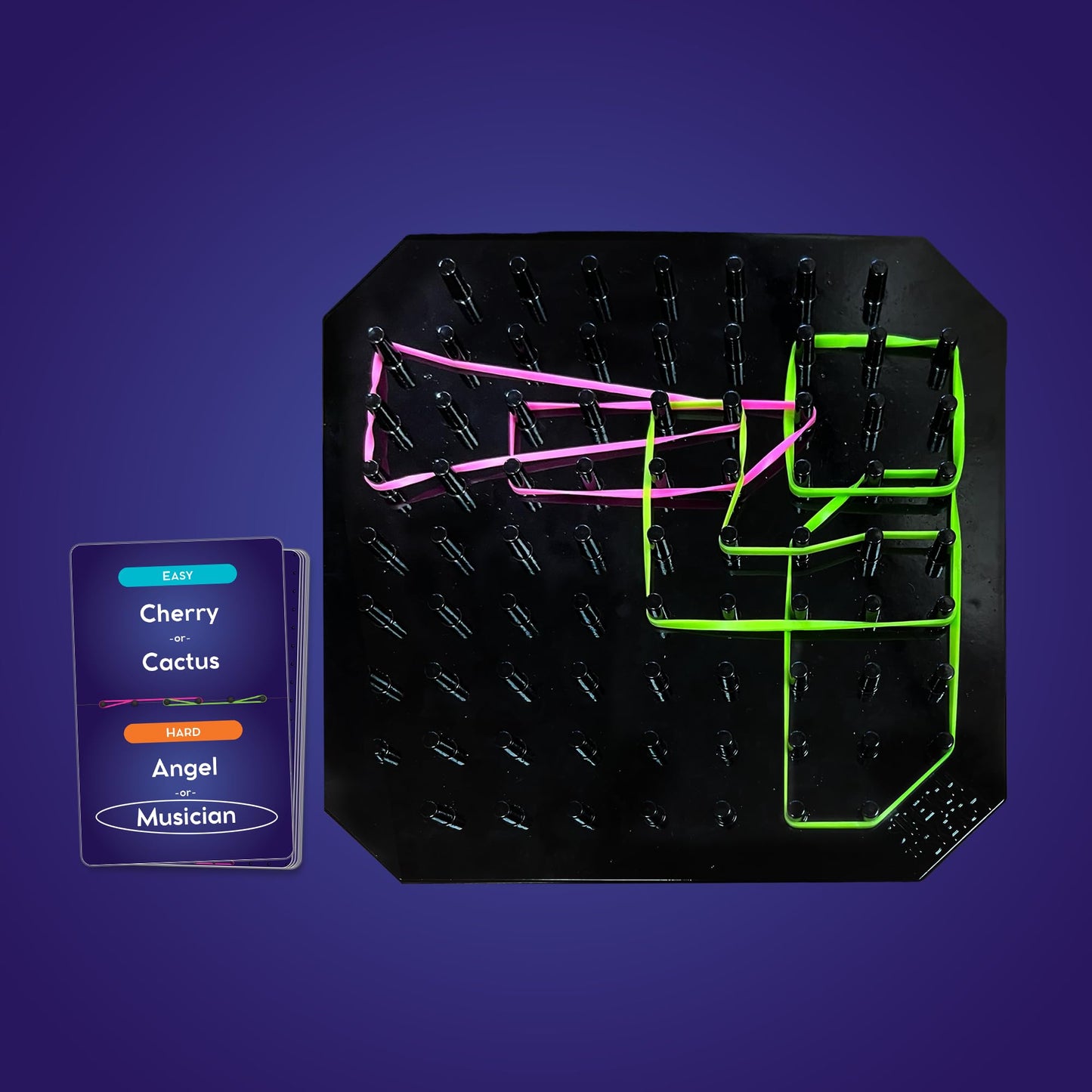 The Uzzle Stretch & Sketch Peg Board Game – Expert-Level Challenges for 3-6 Players (Ages 6+)