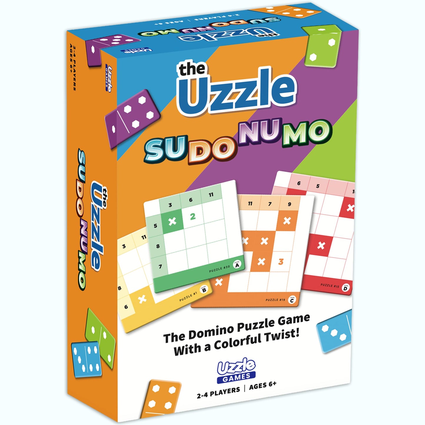 The Uzzle Sudonumo Domino - 24 Dominoes, 120 Puzzles, Levels A-D, 2-4 Players