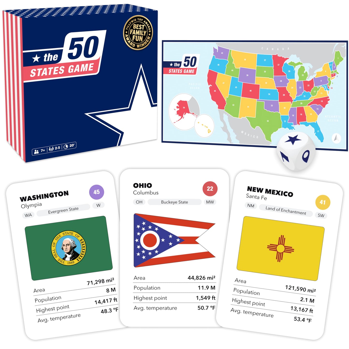 The 50 States Game - US Geography Board Game | The World Game