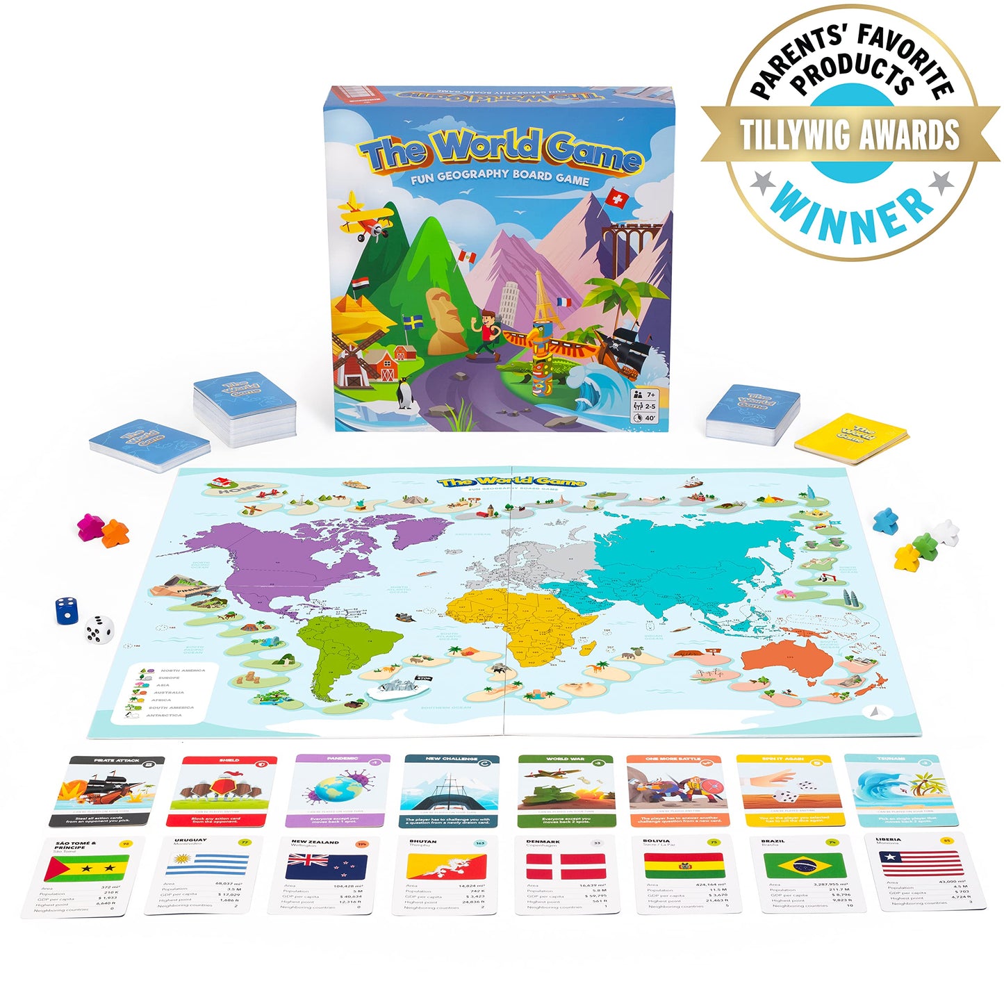 The World Game - Fun Geography Board Game for Kids & Adults | 2-5 Players