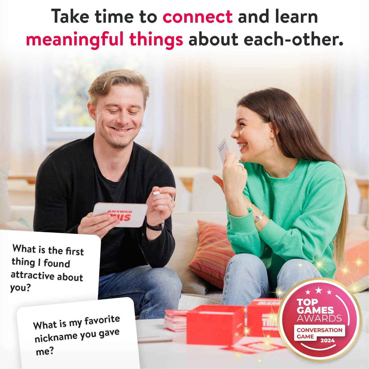 Answer This – Couples Card Game for Adults | 150 Conversation Cards for Date Night | The World Game
