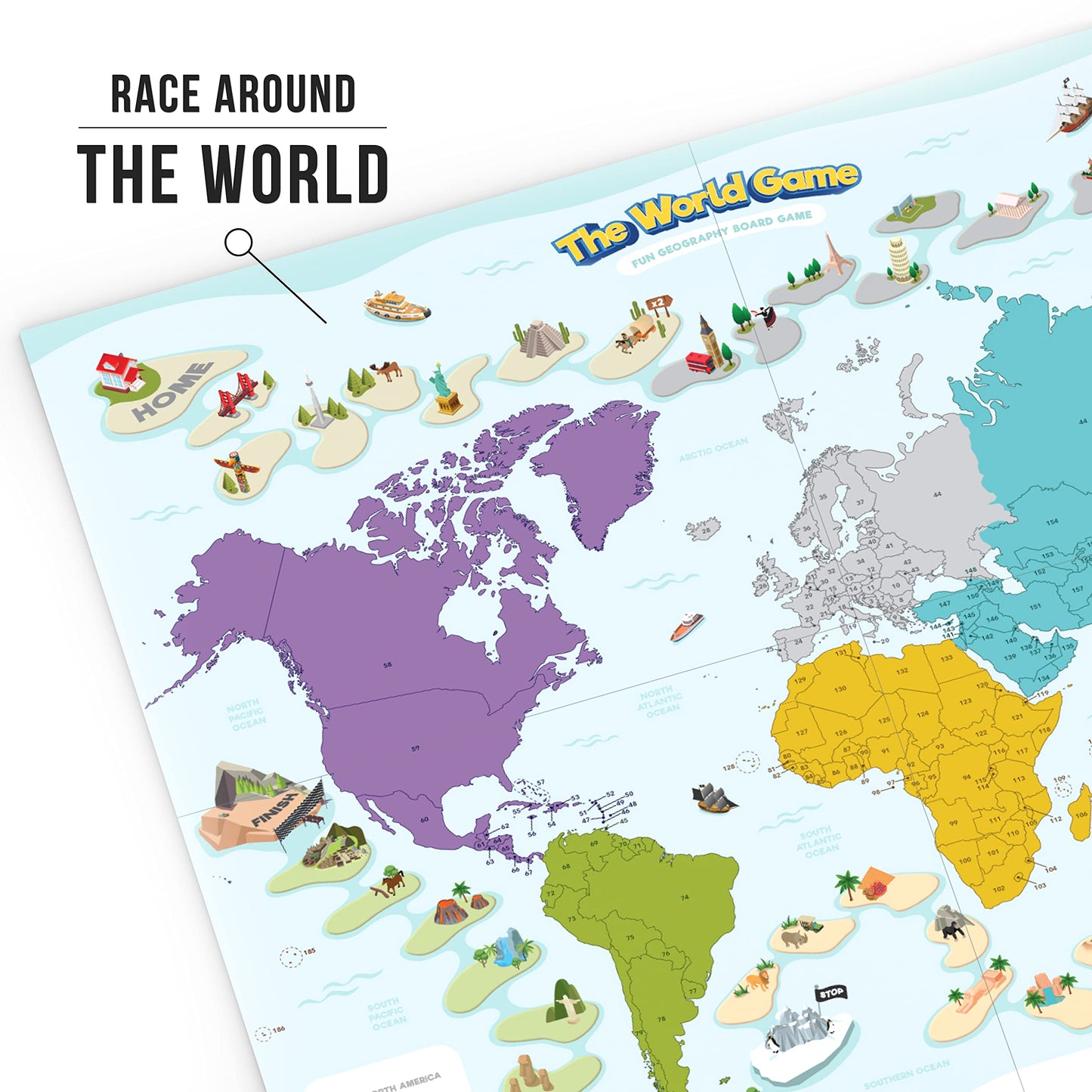 The World Game - Fun Geography Board Game for Kids & Adults | 2-5 Players