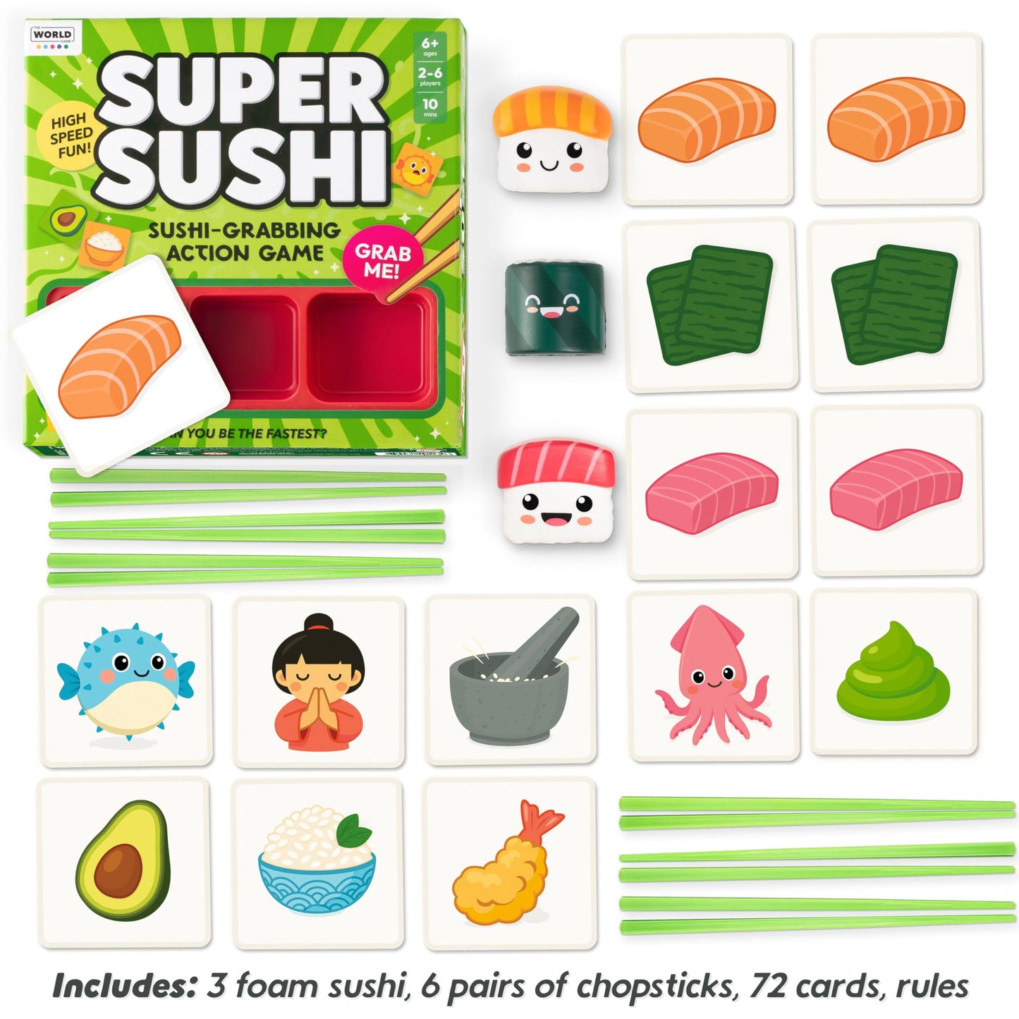 Super Sushi – Fun Family Card Game by The World Game | Quick 10-Minute Rounds