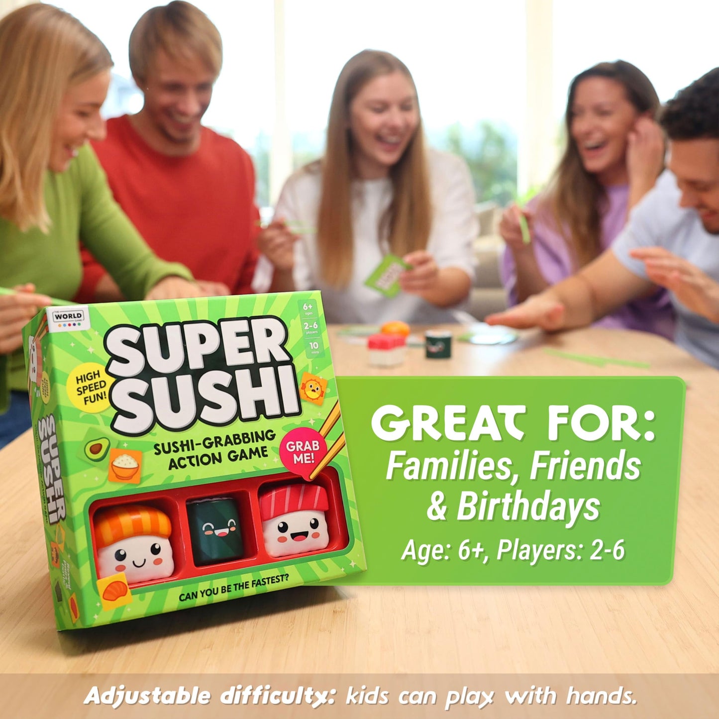 Super Sushi – Fun Family Card Game by The World Game | Quick 10-Minute Rounds