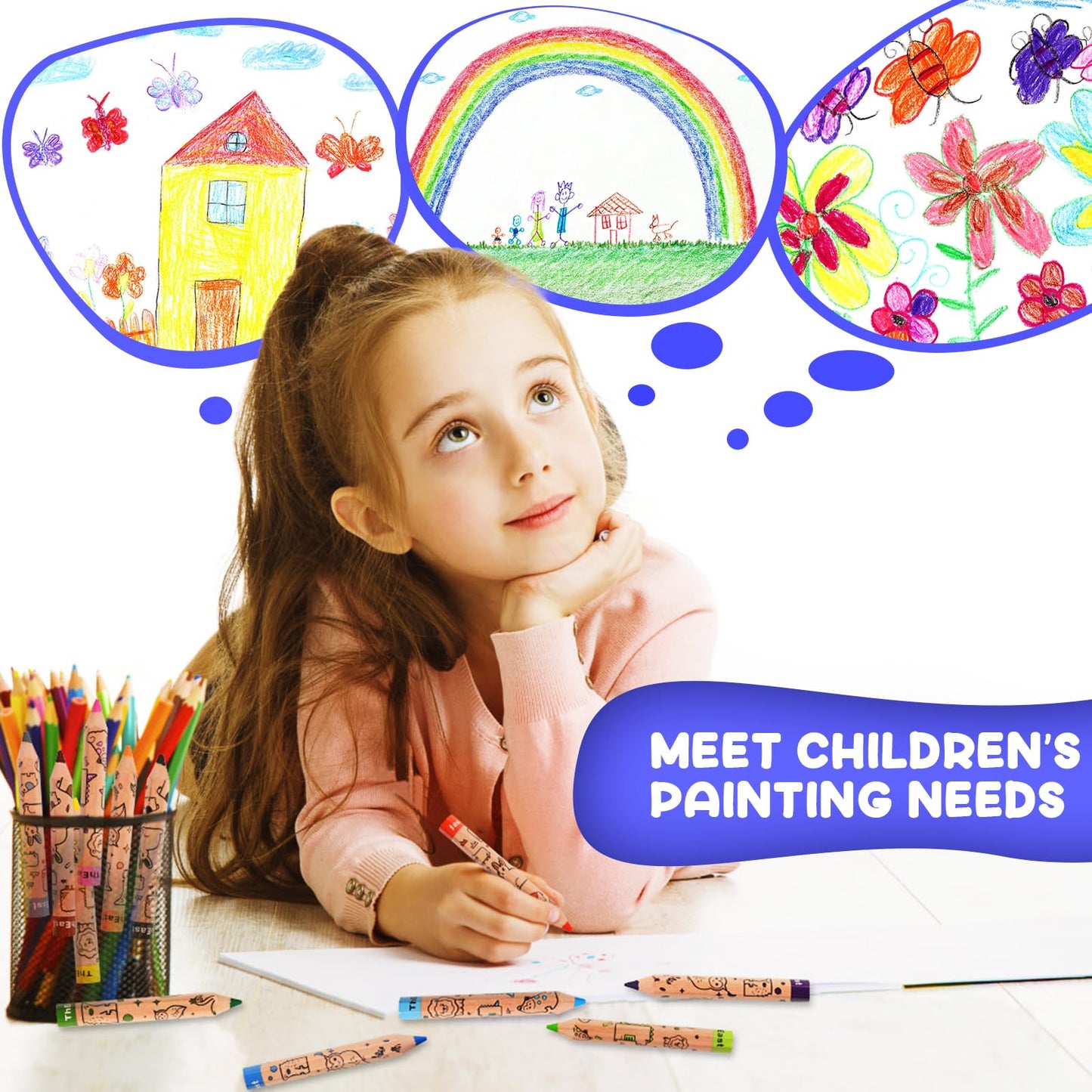 ThEast Toddlers Colored Pencils – 12-Color Set with Sharpener (Pack of 1)