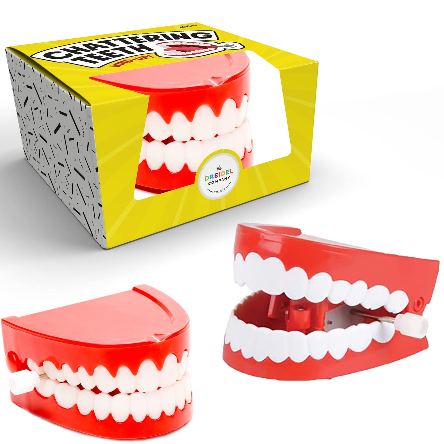 The Dreidel Company Wind Up Teeth Toy – Chomping & Chattering, 2.5-Inch Party Favor