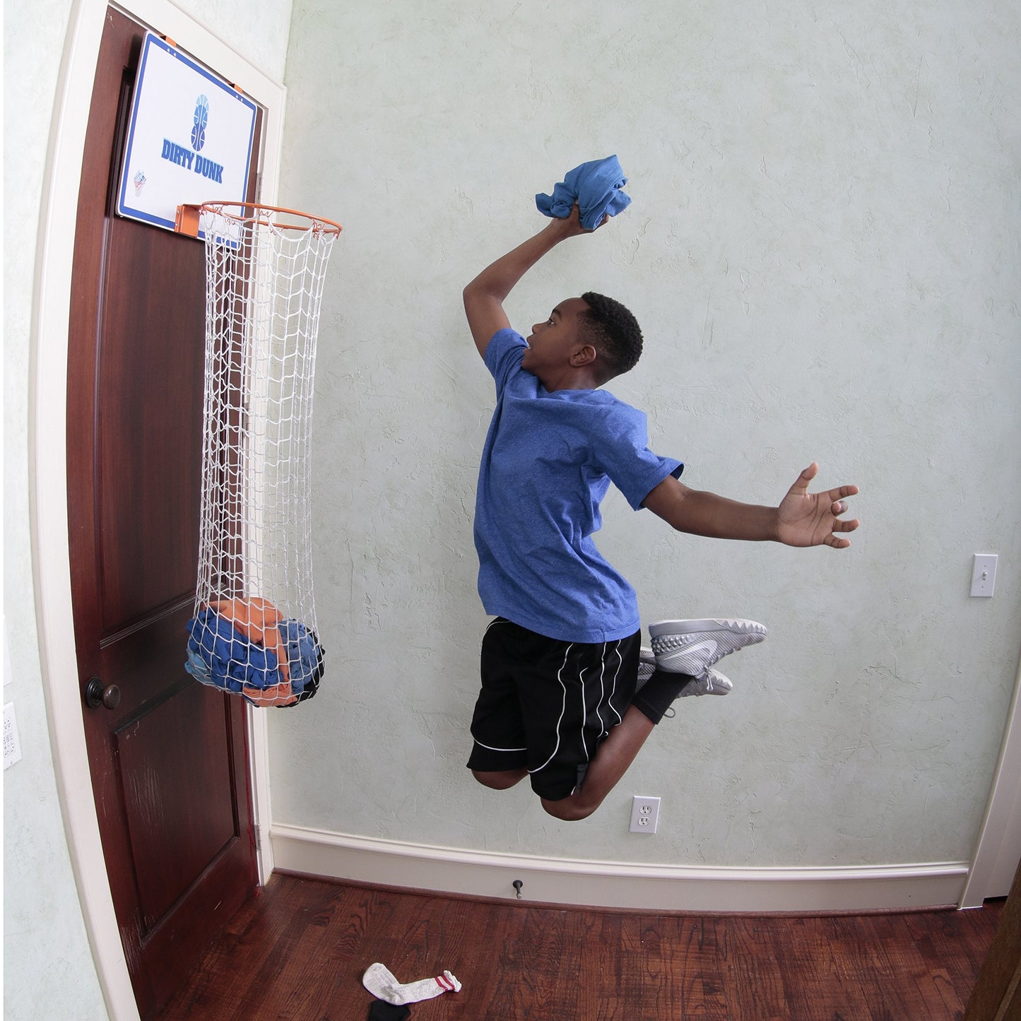 The Dunk Collection Dirty Dunk: Over-The-Door Basketball Hoop Laundry Hamper