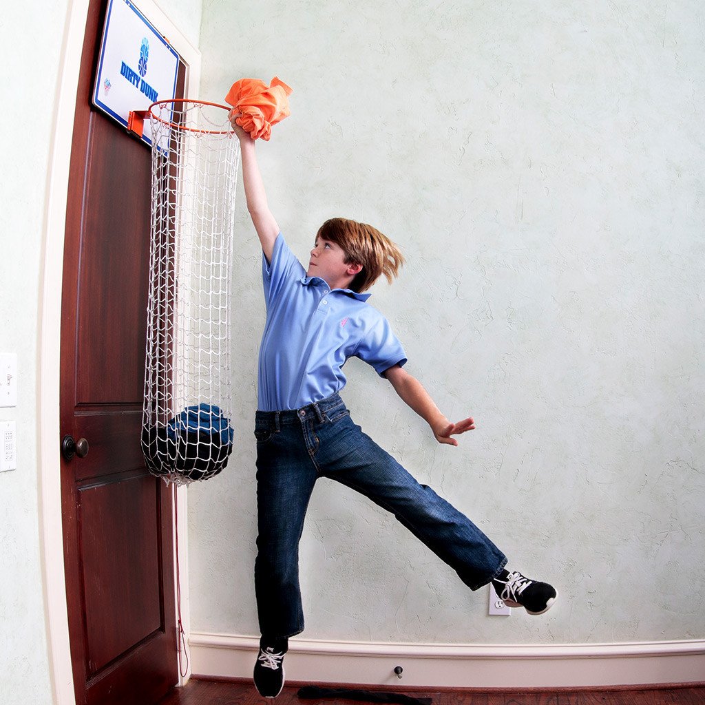 The Dunk Collection Dirty Dunk: Over-The-Door Basketball Hoop Laundry Hamper