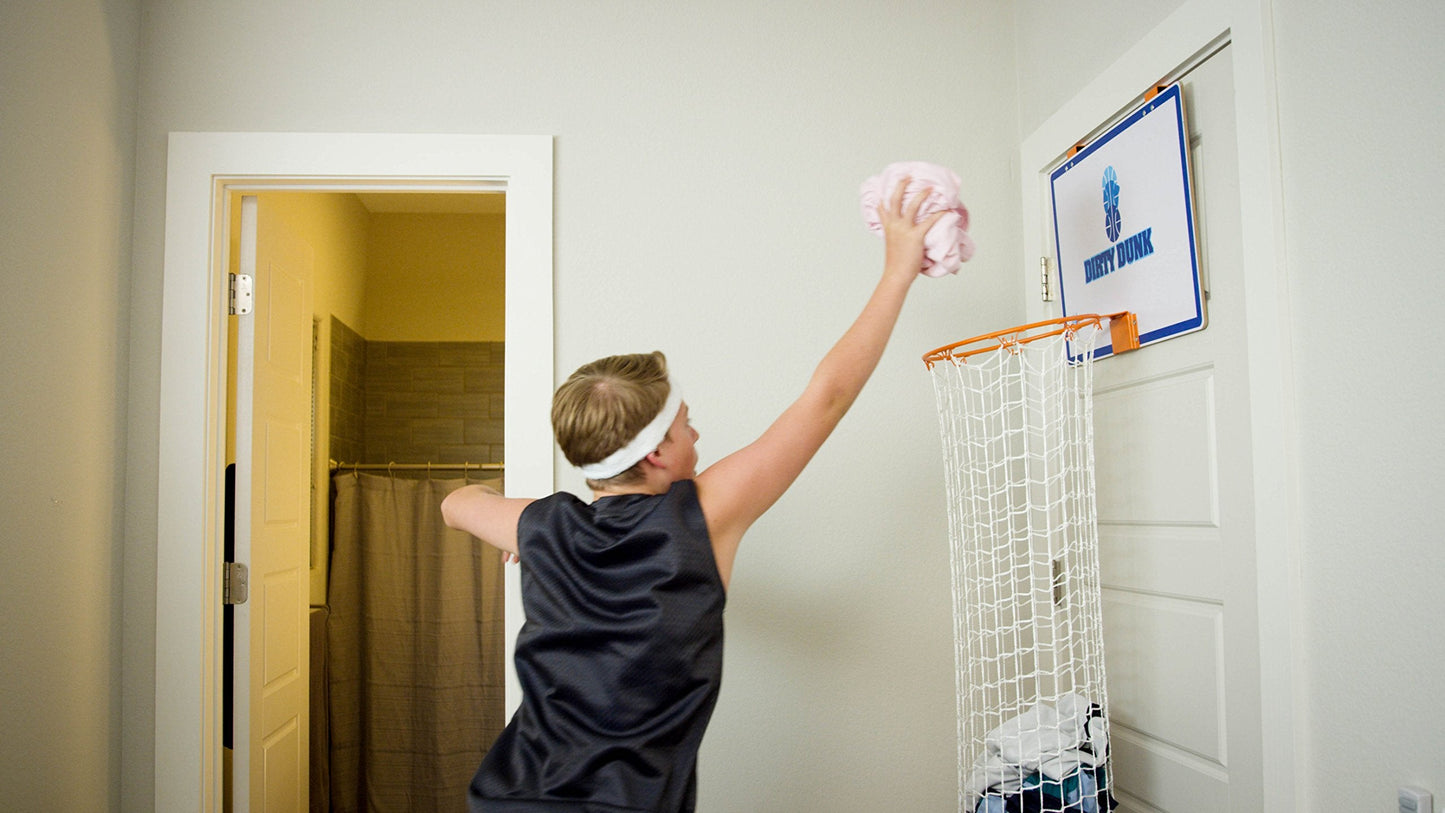 The Dunk Collection Dirty Dunk: Over-The-Door Basketball Hoop Laundry Hamper
