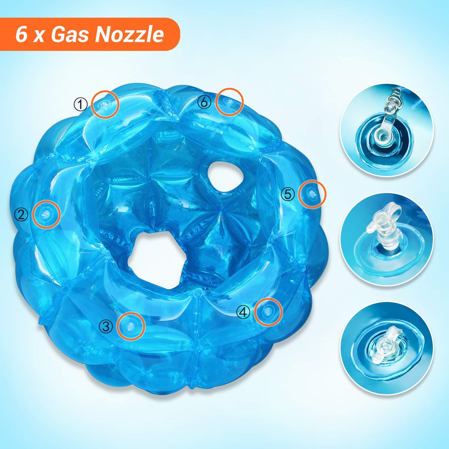 Theefun 2 Pack Bumper Balls – 36-Inch Blue Inflatable Sumo Balls for Outdoor Play (Kids & Adults)