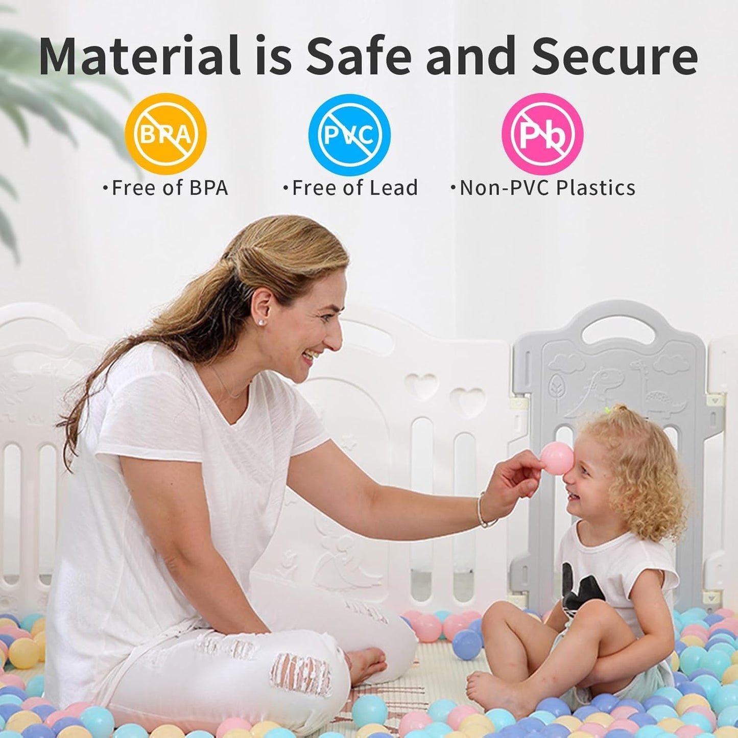 Thenese Pink Ball Pit Balls 100pcs | BPA-Free Soft Plastic Ball Pit Toys for Toddlers