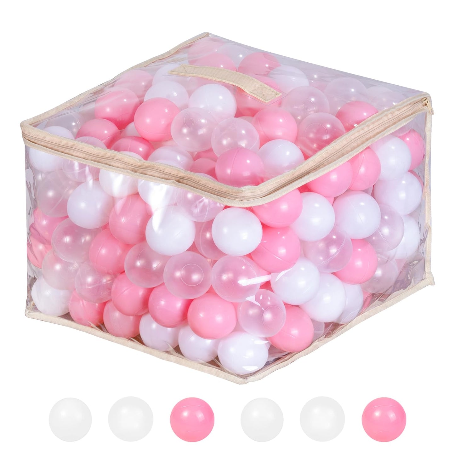 Thenese Pink Ball Pit Balls 100pcs | BPA-Free Soft Plastic Ball Pit Toys for Toddlers