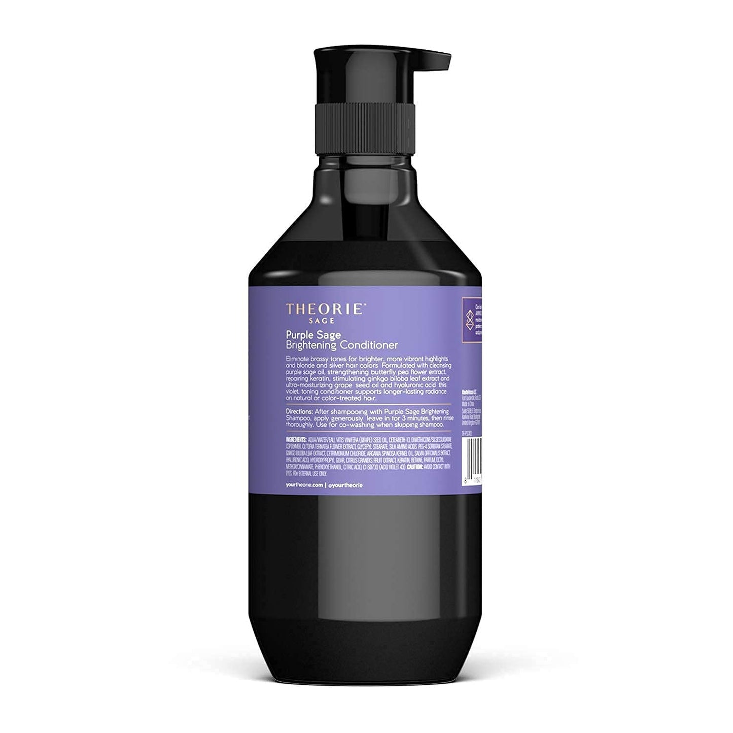 Theorie Purple Sage Brightening Conditioner – Blonde & Silver Hair, Anti-Brass Formula (800mL)