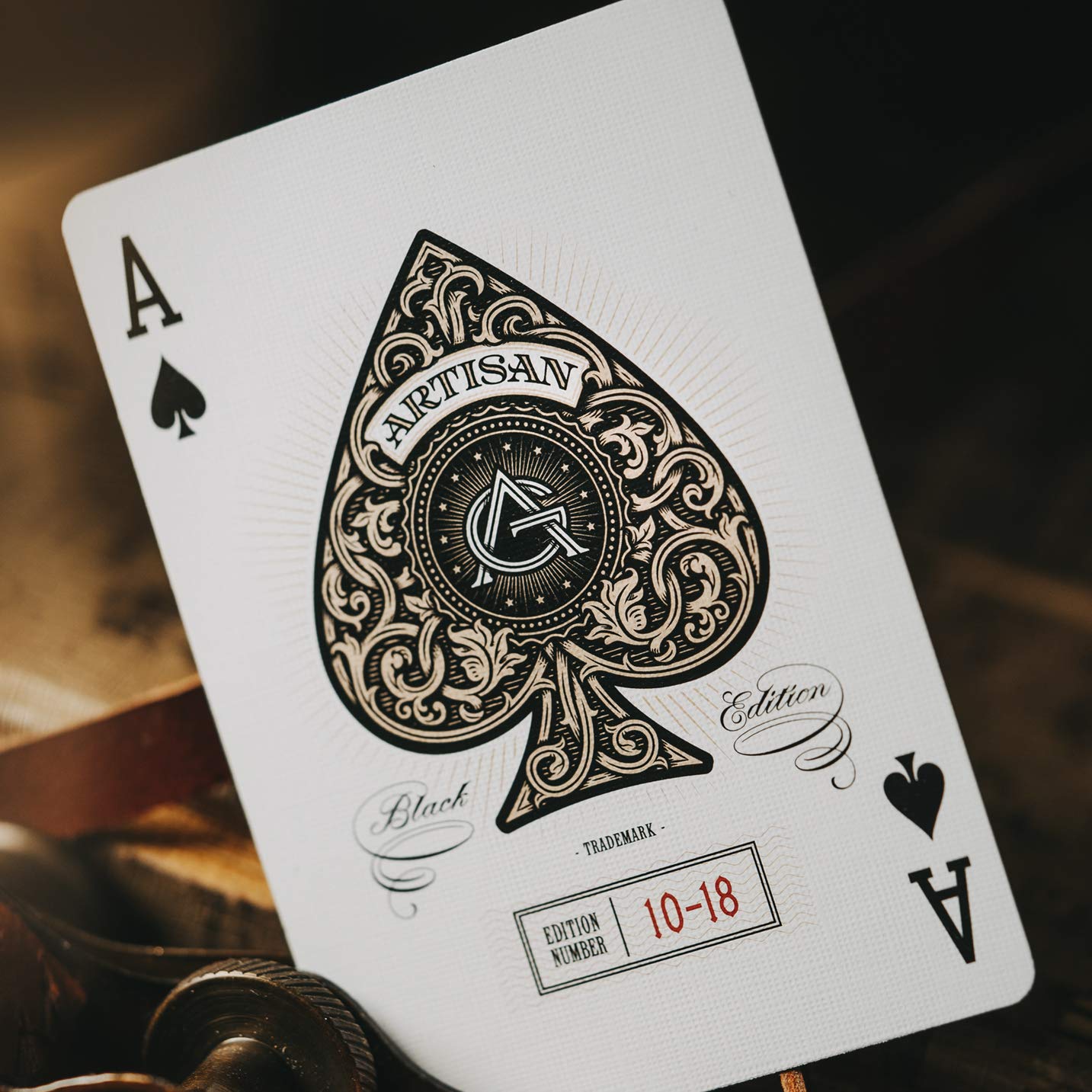 Theory11 Artisan Playing Cards (Black) – Luxury Gold Foil, Red Seal, Made in USA