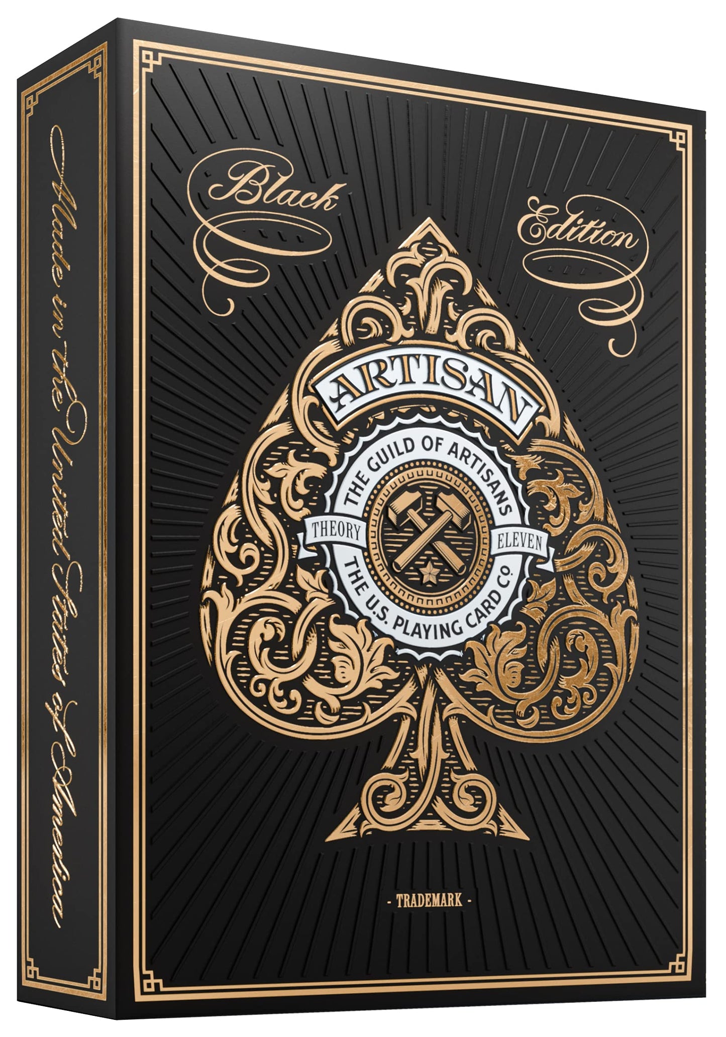 Theory11 Artisan Playing Cards (Black) – Luxury Gold Foil, Red Seal, Made in USA