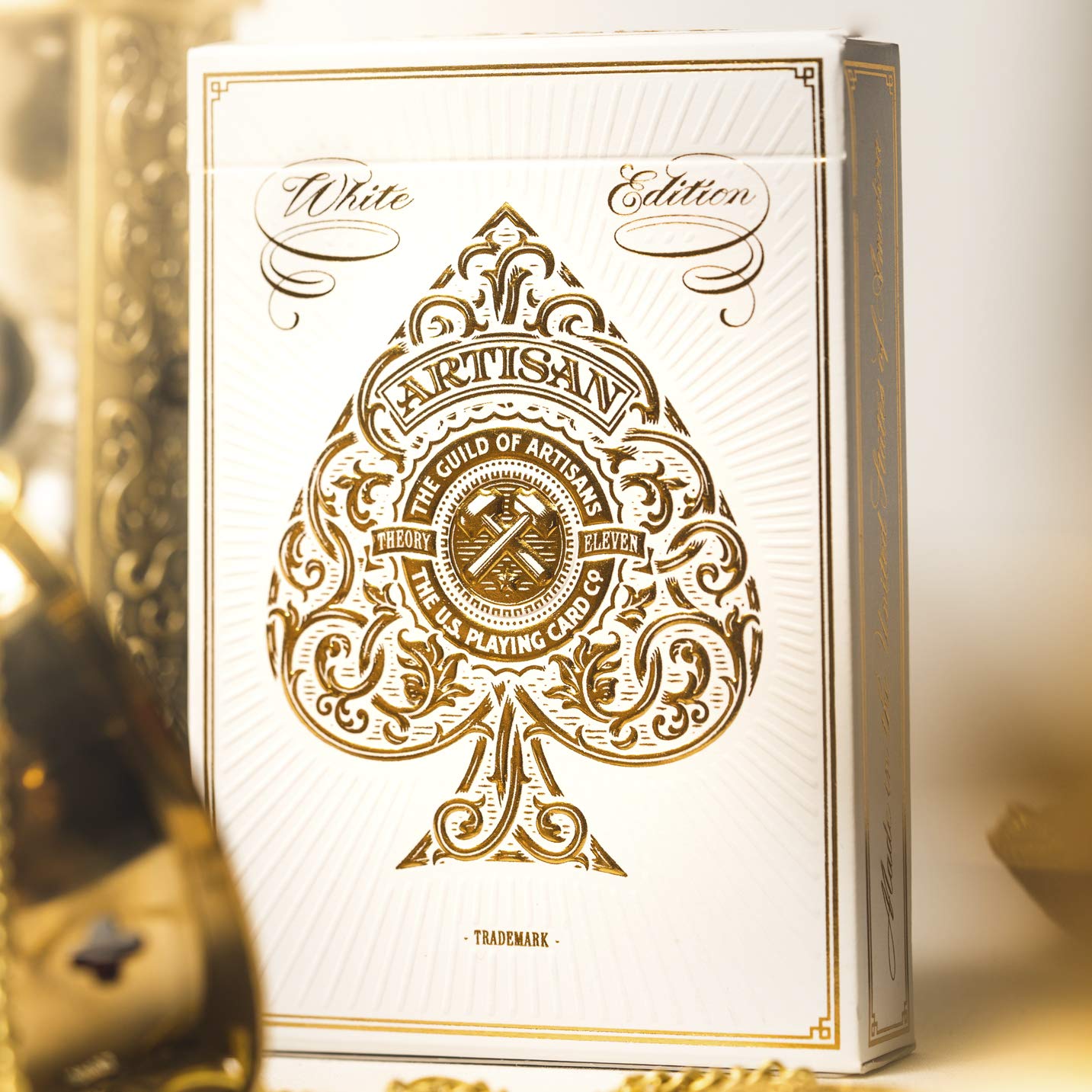theory11 Artisan Playing Cards White Edition – Luxury Gold Foil on Black Paper