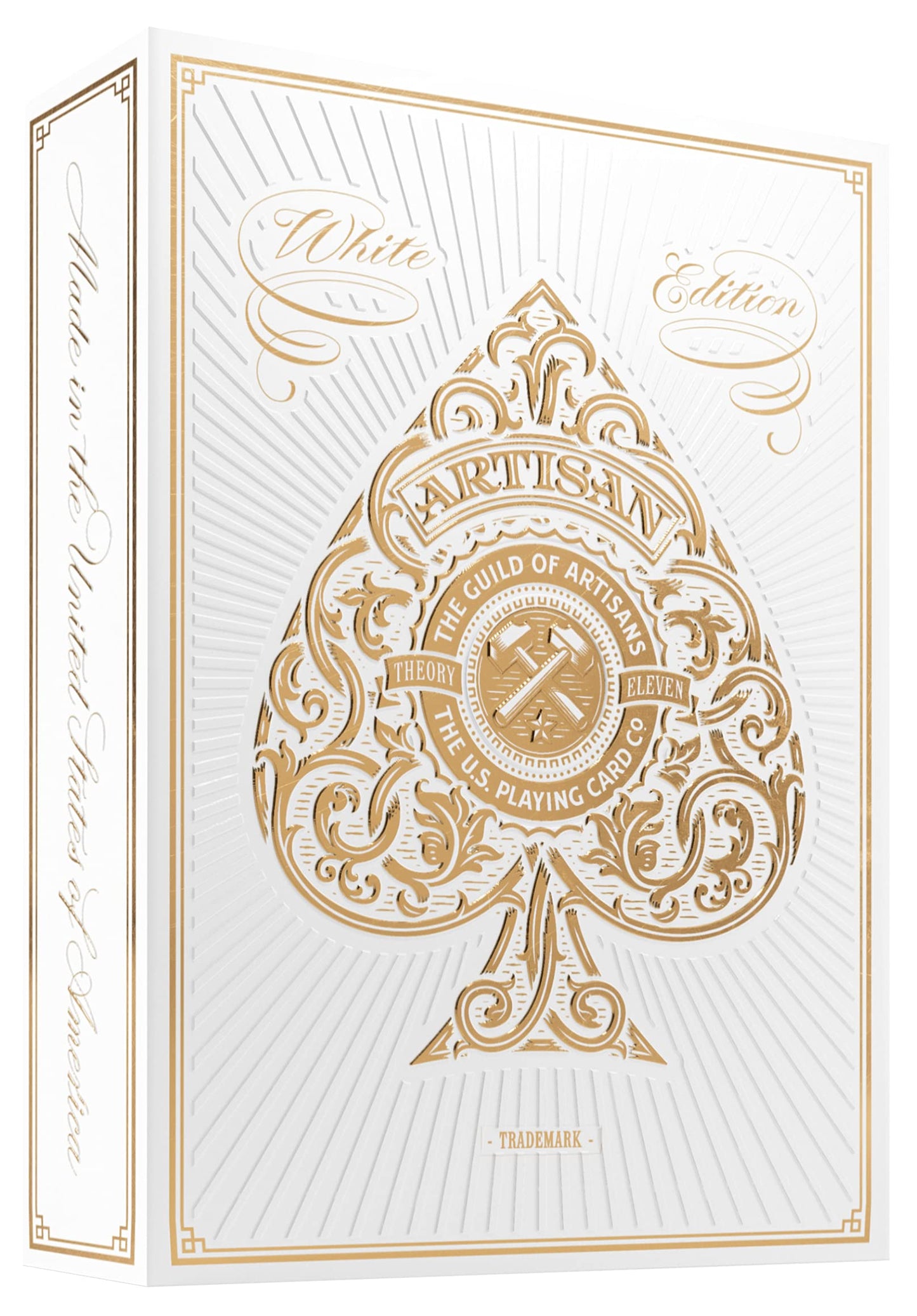 theory11 Artisan Playing Cards White Edition – Luxury Gold Foil on Black Paper