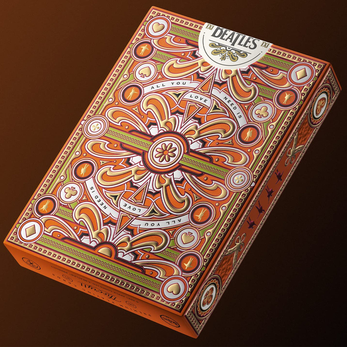 theory11 The Beatles Premium Playing Cards - Orange Deck | Officially Licensed Collector's Cards