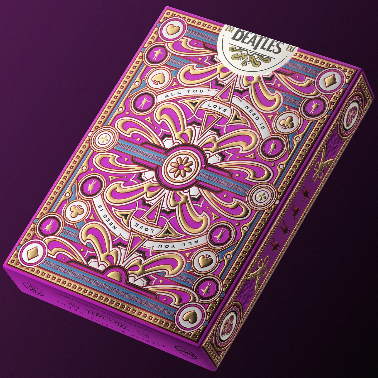 theory11 The Beatles Pink Deck – Premium Playing Cards, Officially Licensed Collector's Edition