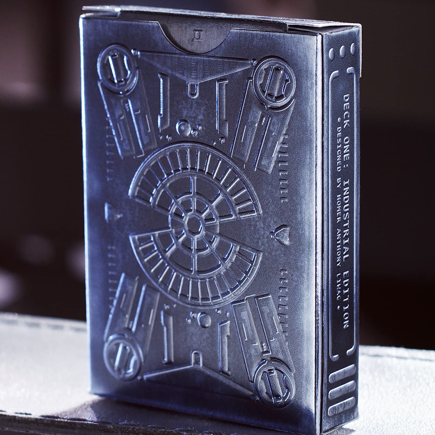 theory11 DeckONE Playing Cards (Industrial Edition) – Gunmetal Box, Self-Protecting Varnish