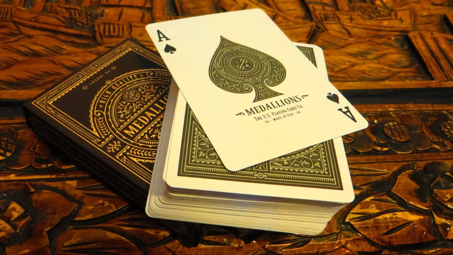 theory11 Medallion Playing Cards - Ultra-Luxury, Gold Foil, USA-Made
