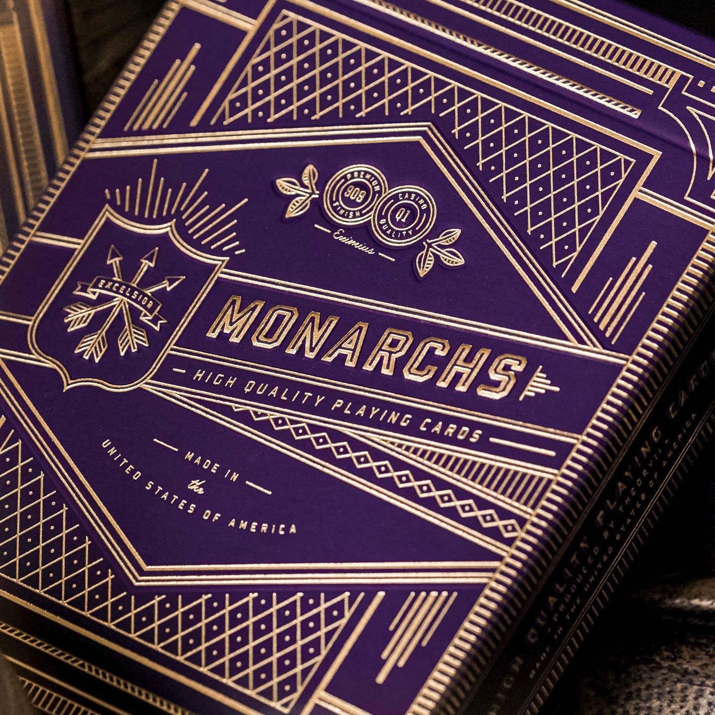 theory11 Monarchs Purple Playing Cards – Luxury Deck with Gold Foil Box