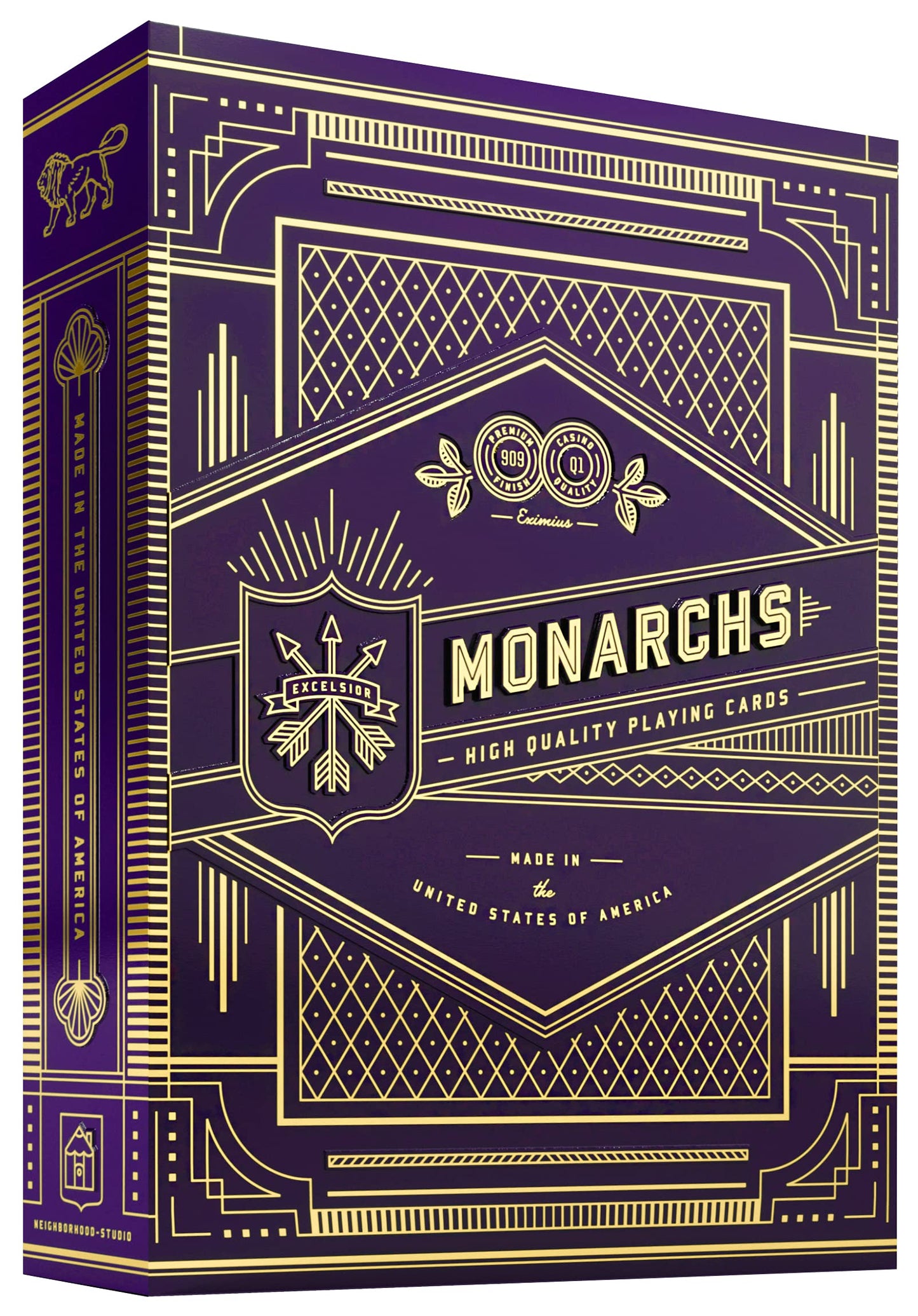 theory11 Monarchs Purple Playing Cards – Luxury Deck with Gold Foil Box