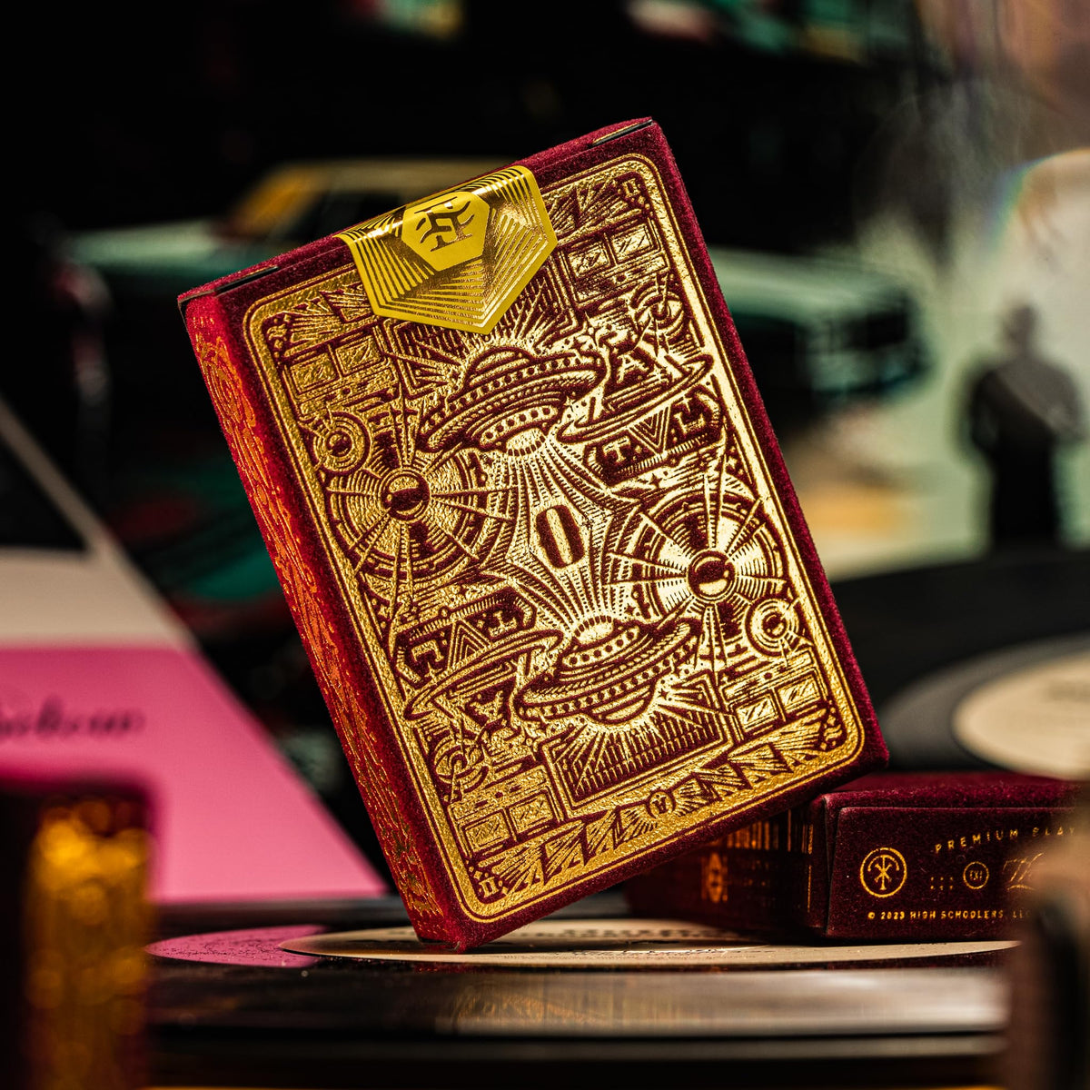 theory11 Outkast Premium Playing Cards – Poker Size, Red Velvet Box, Gold Foil