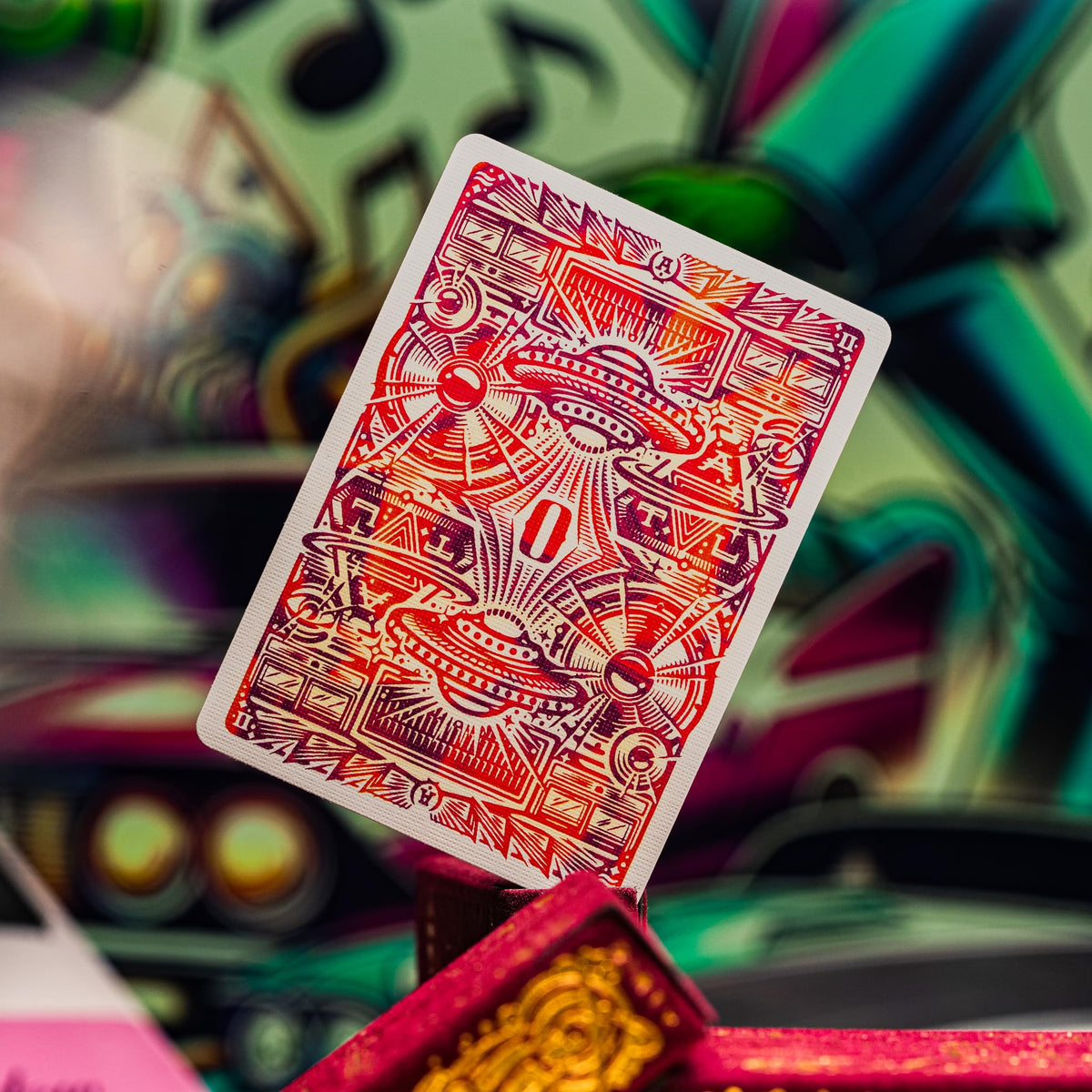 theory11 Outkast Premium Playing Cards – Poker Size, Red Velvet Box, Gold Foil