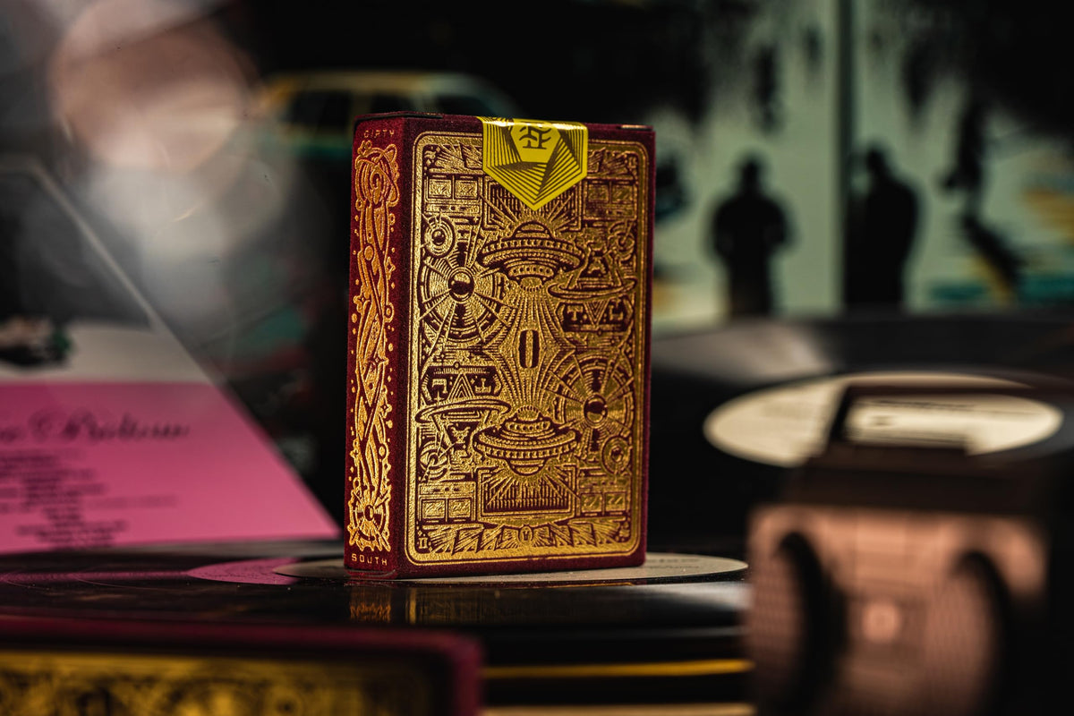 theory11 Outkast Premium Playing Cards – Poker Size, Red Velvet Box, Gold Foil