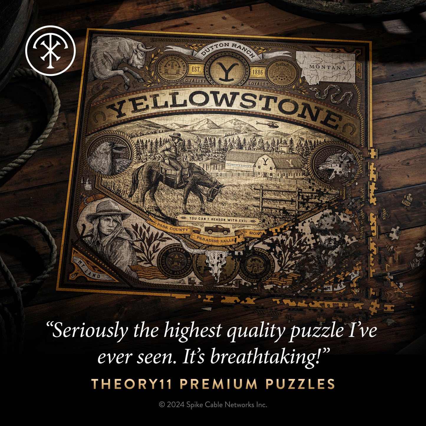 Theory11 Yellowstone Jigsaw Puzzle - 1,000 Pieces | Dutton Ranch Edition