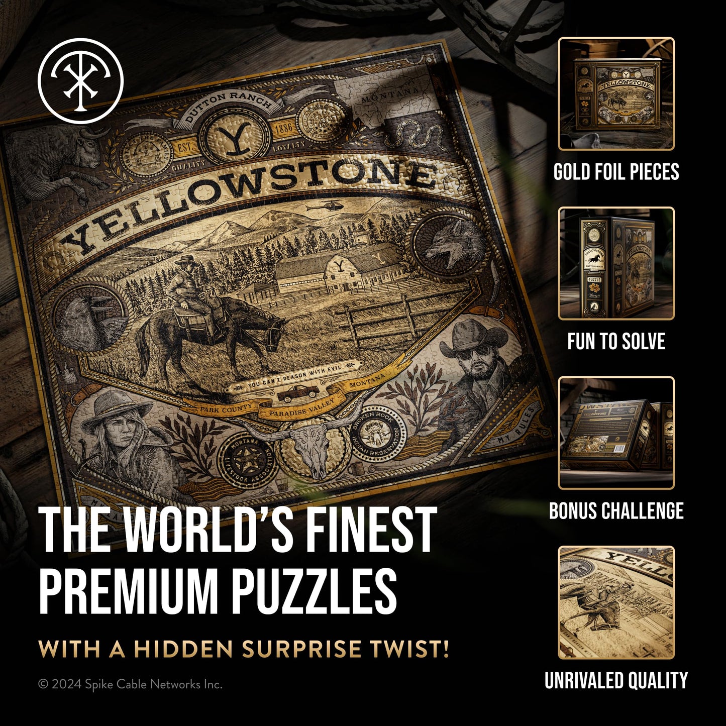Theory11 Yellowstone Jigsaw Puzzle - 1,000 Pieces | Dutton Ranch Edition