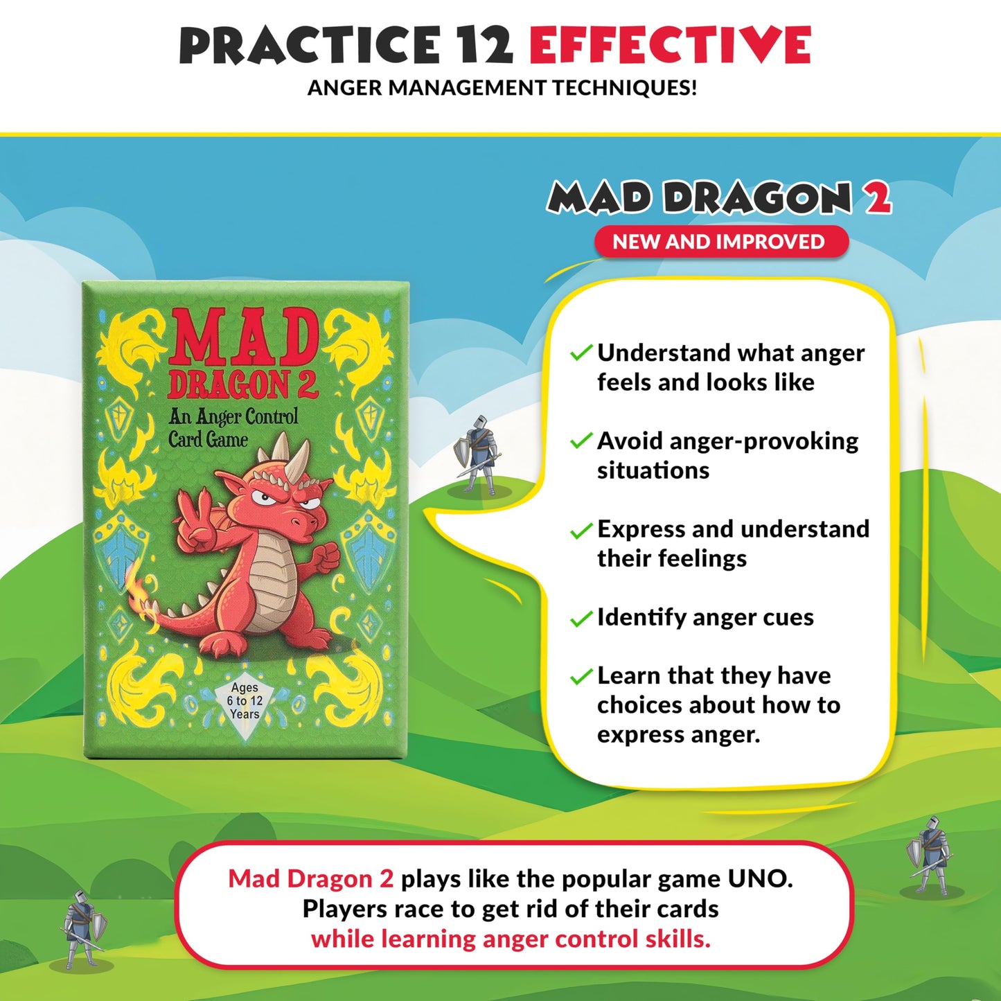 Mad Dragon 2: Anger Control Card Game for Kids | Therapy Game HQ
