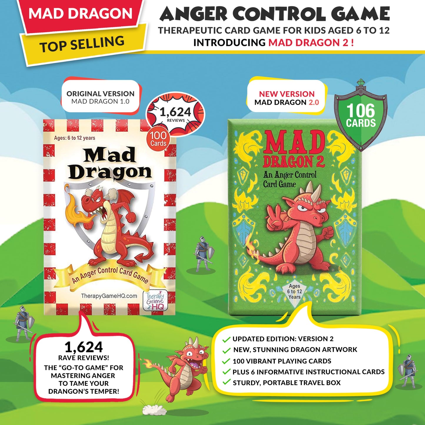 Mad Dragon 2: Anger Control Card Game for Kids | Therapy Game HQ