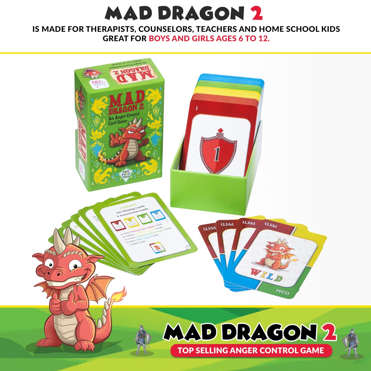 Mad Dragon 2: Anger Control Card Game for Kids | Therapy Game HQ