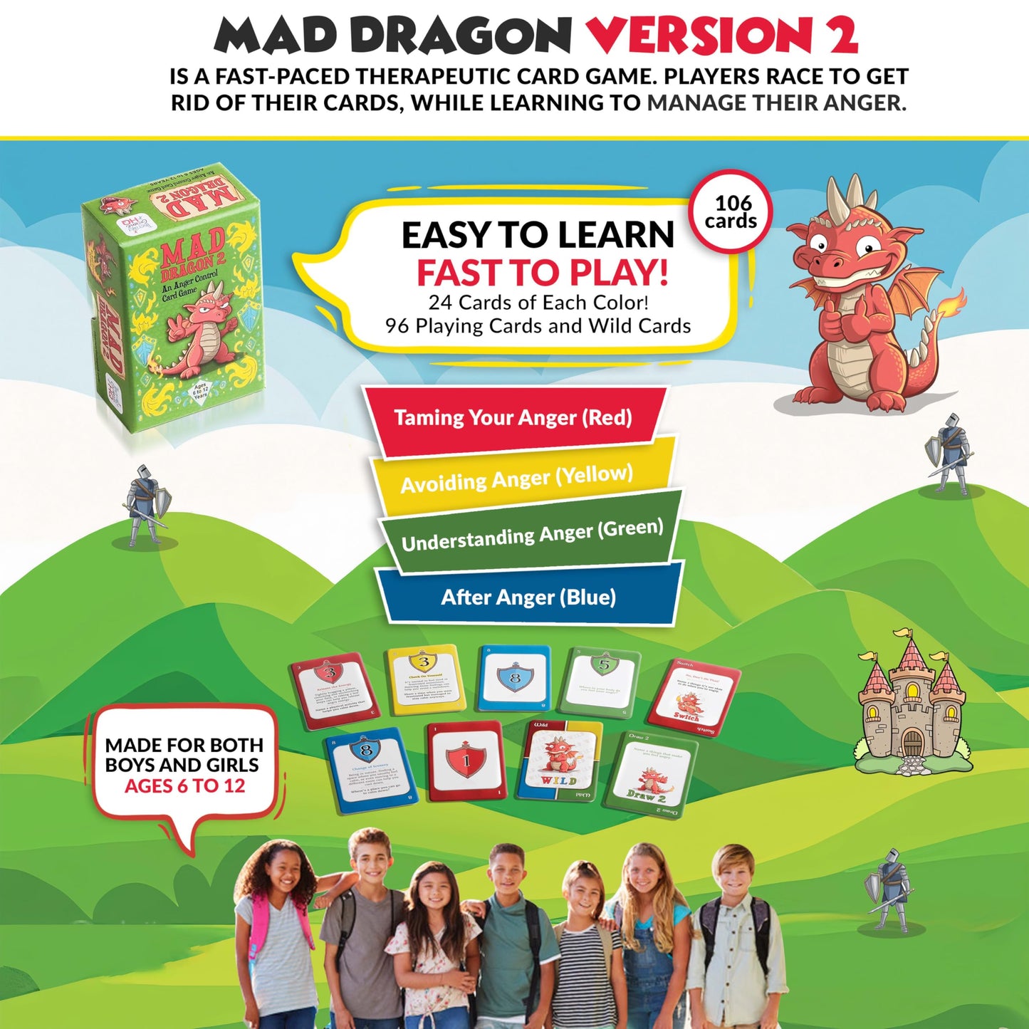 Mad Dragon 2: Anger Control Card Game for Kids | Therapy Game HQ