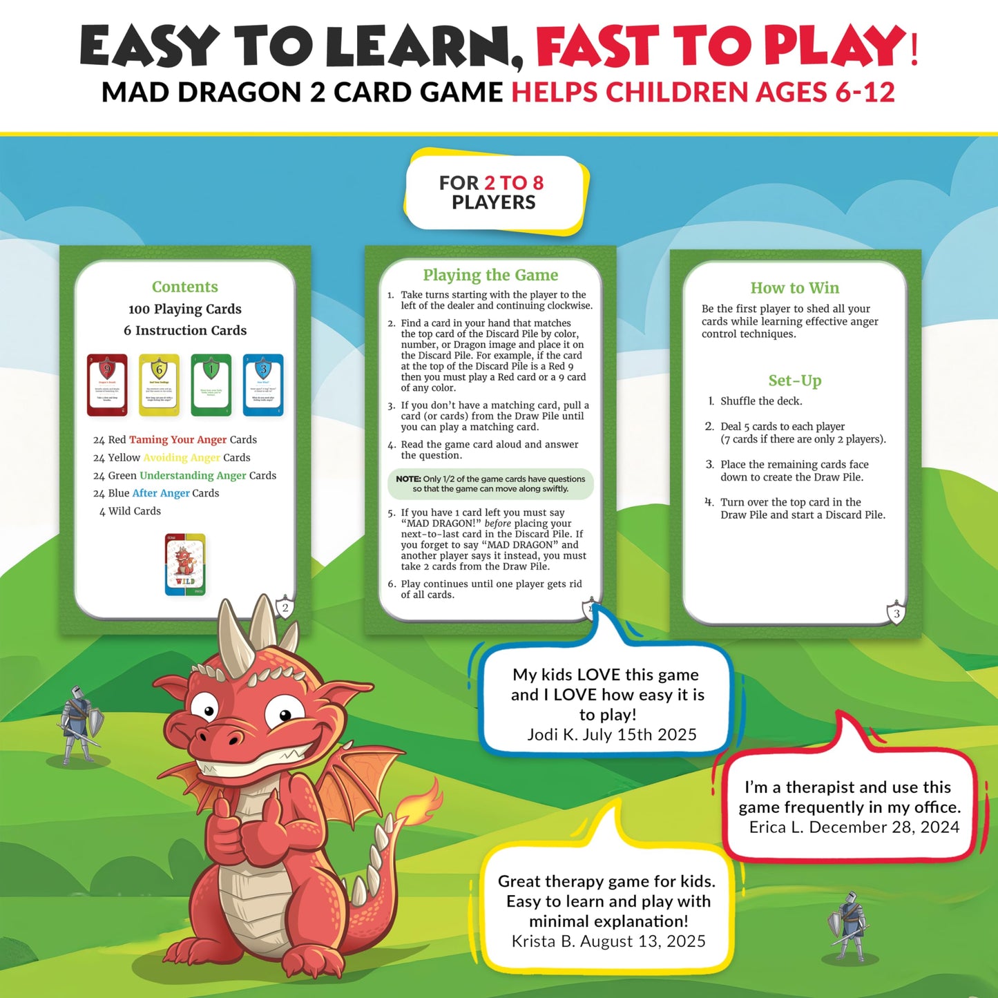 Mad Dragon 2: Anger Control Card Game for Kids | Therapy Game HQ