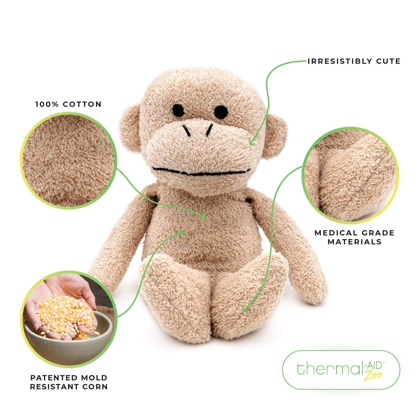 Thermal-Aid Jo Jo The Monkey – Washable Heating Pad & Ice Pack