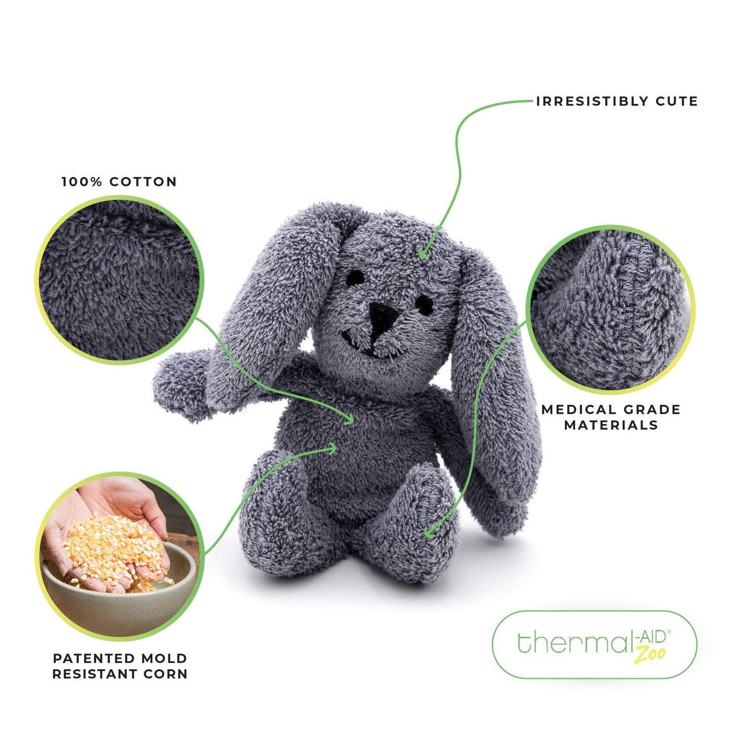 Thermal-Aid Zoo Mini Baxter the Bunny — Mold-Resistant, Reusable Hot & Cold Pack for Kids