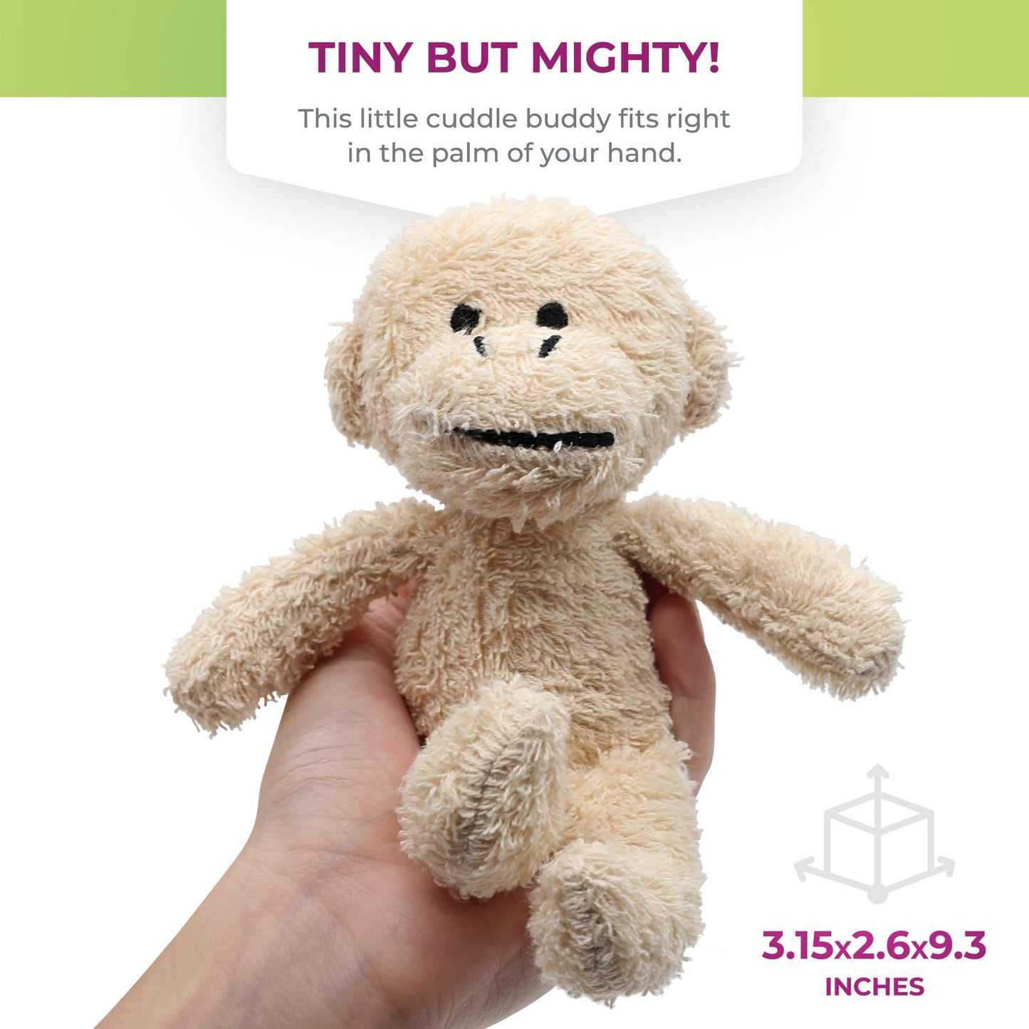 Thermal-Aid Zoo Mini — Jo Jo The Monkey Mold-Resistant Hot & Cold Pack for Kids | Reusable Plush Heating & Cooling Pad