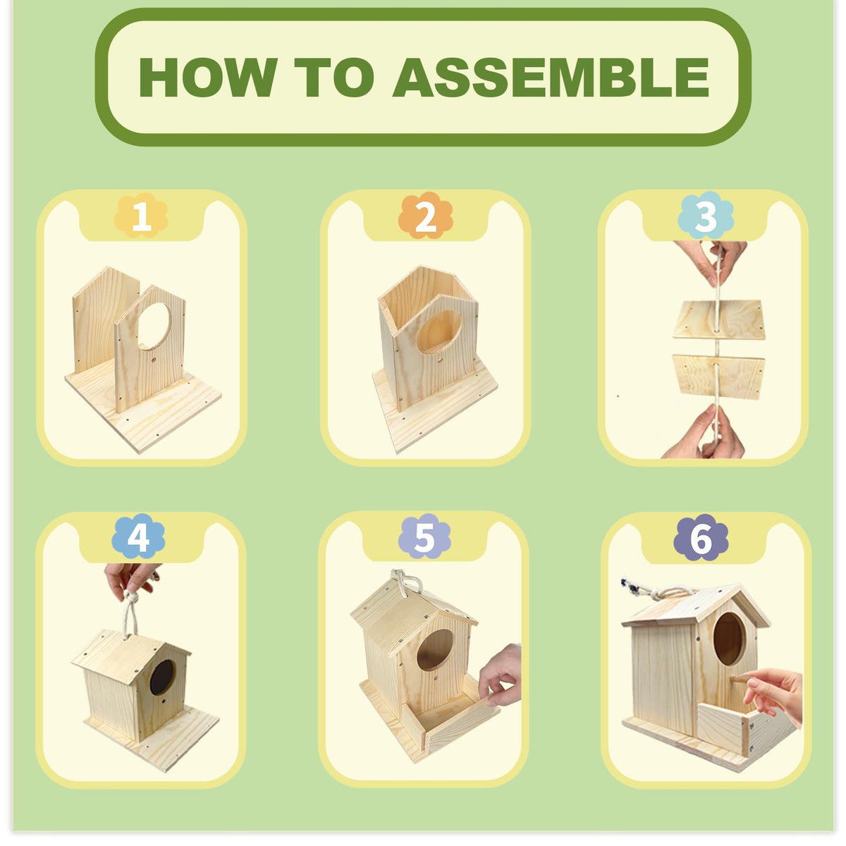 Thick&Thin Bird House Kit for Kids — Wooden DIY Outdoor Craft