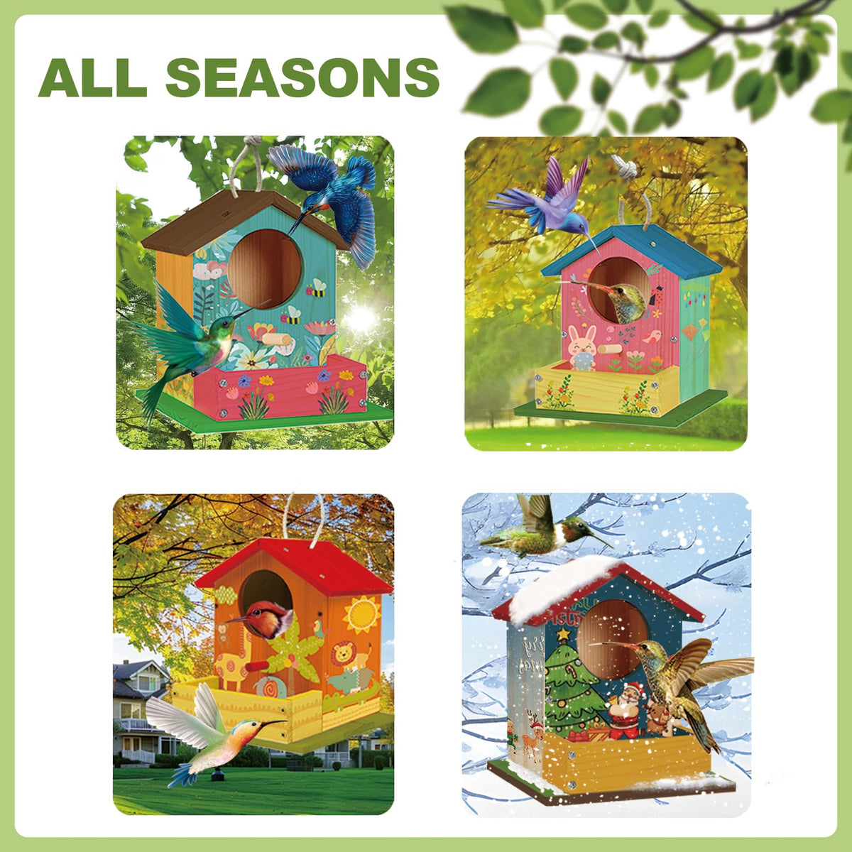 Thick&Thin Bird House Kit for Kids — Wooden DIY Outdoor Craft