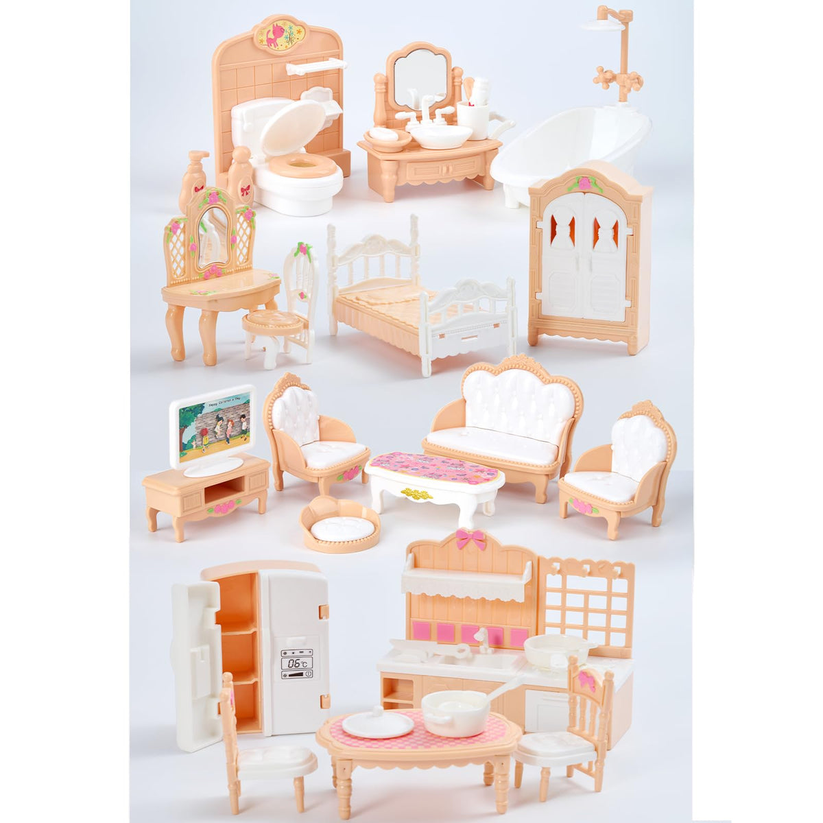 Thildani 35 Pcs Dollhouse Furniture Set 1:12 – Realistic Mini Home Accessories