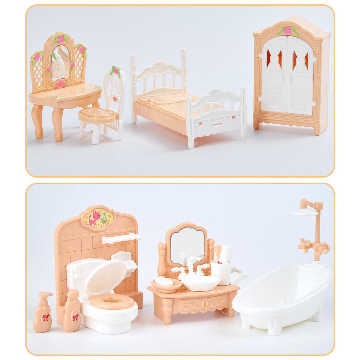 Thildani 35 Pcs Dollhouse Furniture Set 1:12 – Realistic Mini Home Accessories