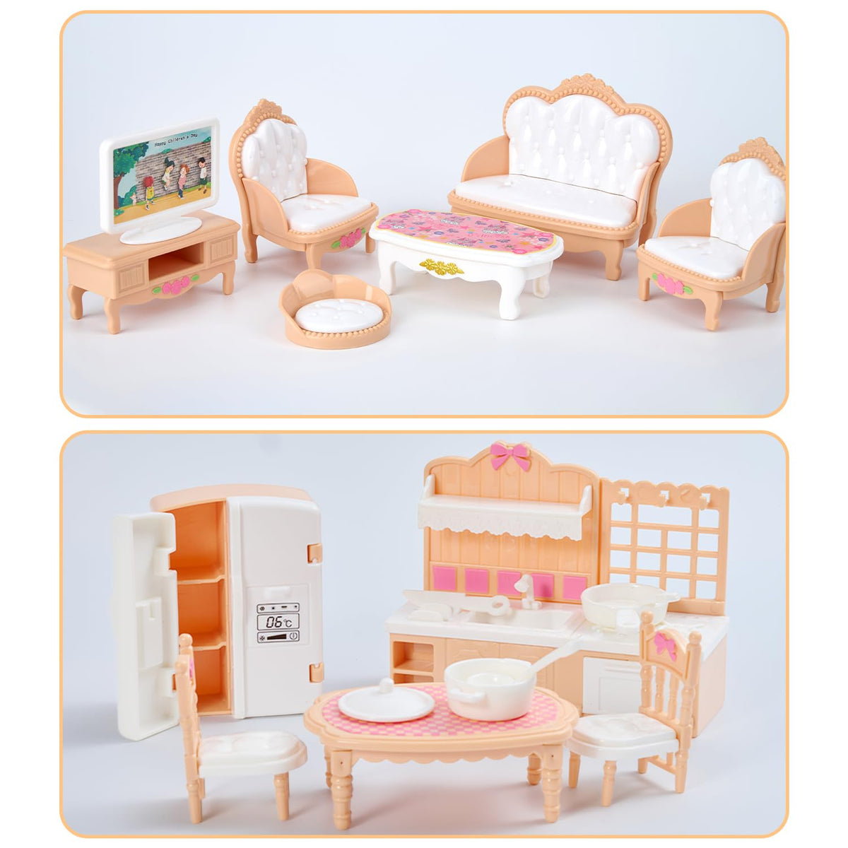 Thildani 35 Pcs Dollhouse Furniture Set 1:12 – Realistic Mini Home Accessories