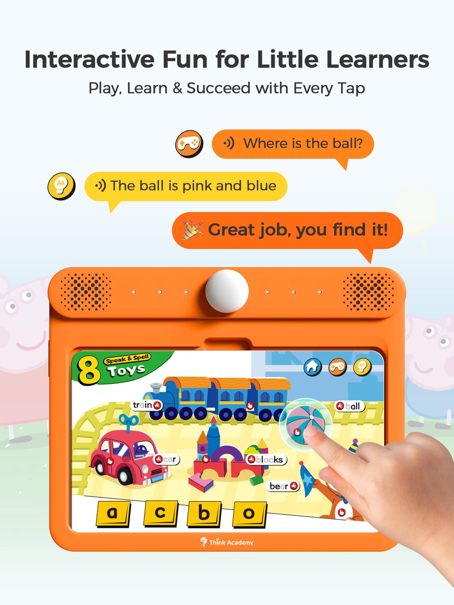 Think Academy Interactive Learning Pad – Screen-Free Learn-to-Read System for Kids 3–5