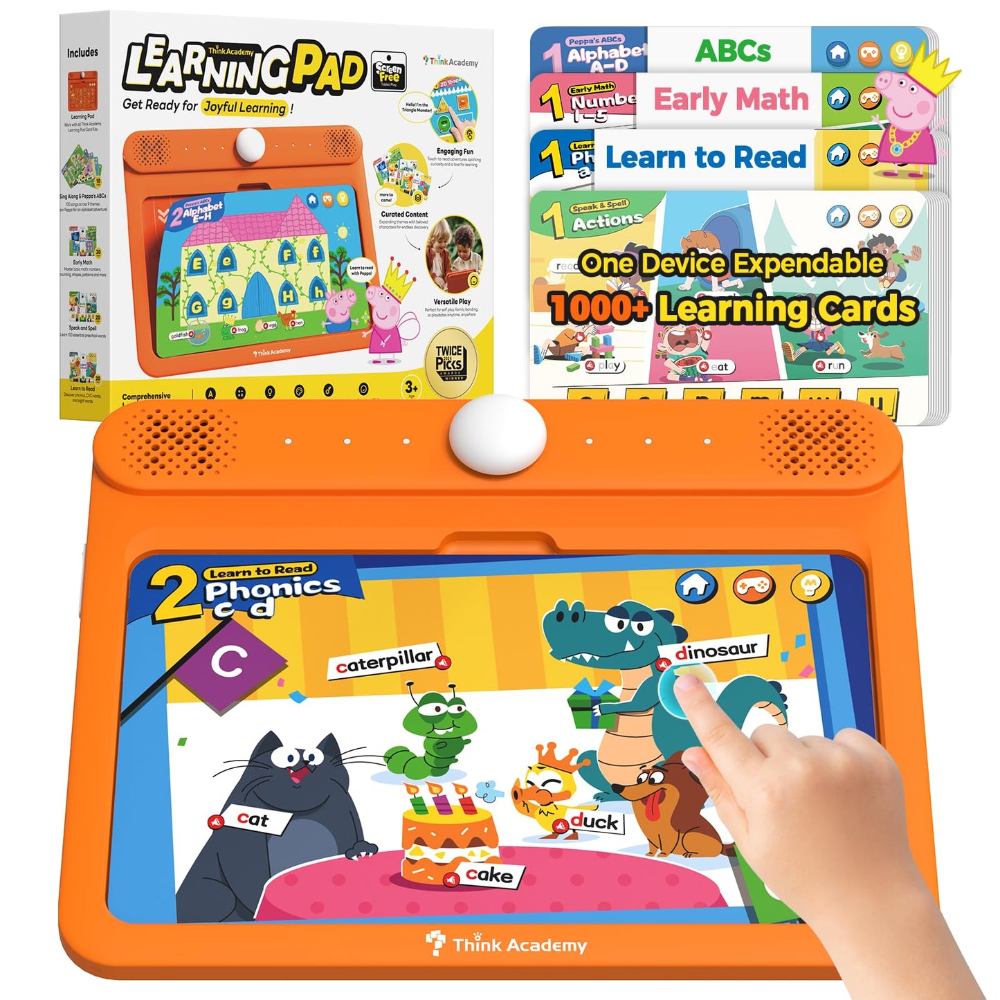 Think Academy Interactive Learning Pad – Screen-Free Learn-to-Read System for Kids 3–5