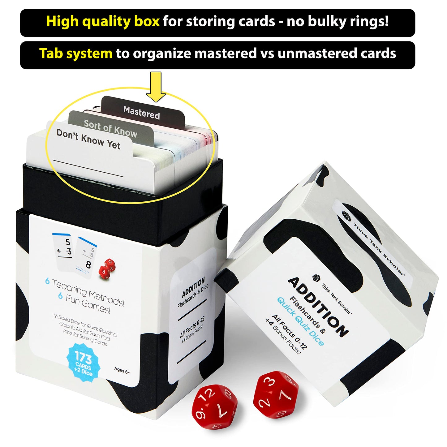 Think Tank Scholar 346 Addition & Subtraction Flash Cards Set – Color-Coded for Kindergarten to 3rd Grade (Award Winning)