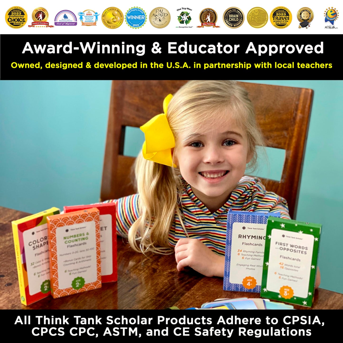 Think Tank Scholar: Award-Winning 5-Deck Jumbo Flash Cards for Preschool & Kindergarten
