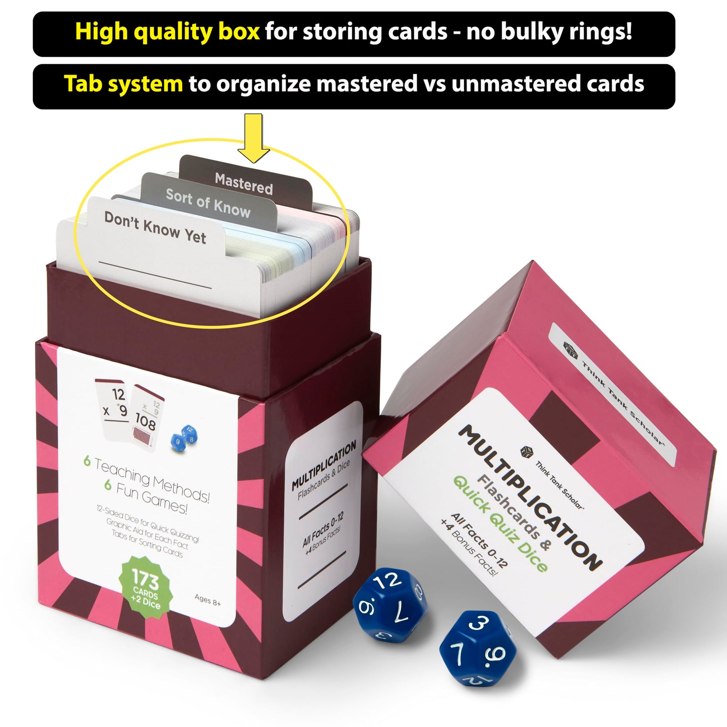 Think Tank Scholar Award-Winning Math Flash Cards – Multiplication & Division 0–12 (Gr 3–6) Jumbo Cards